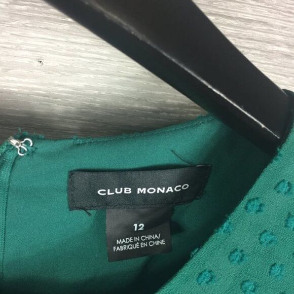 Club Monaco sleeveless Green Lochin Swiss Dot Midi Dress size 12 - Picture 7 of 8